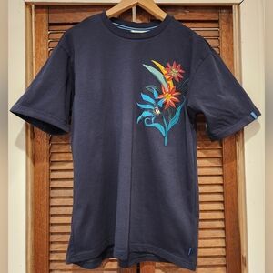 SCOTCH & SODA Floral Embroidered Crew-Neck T-Shirt Size M